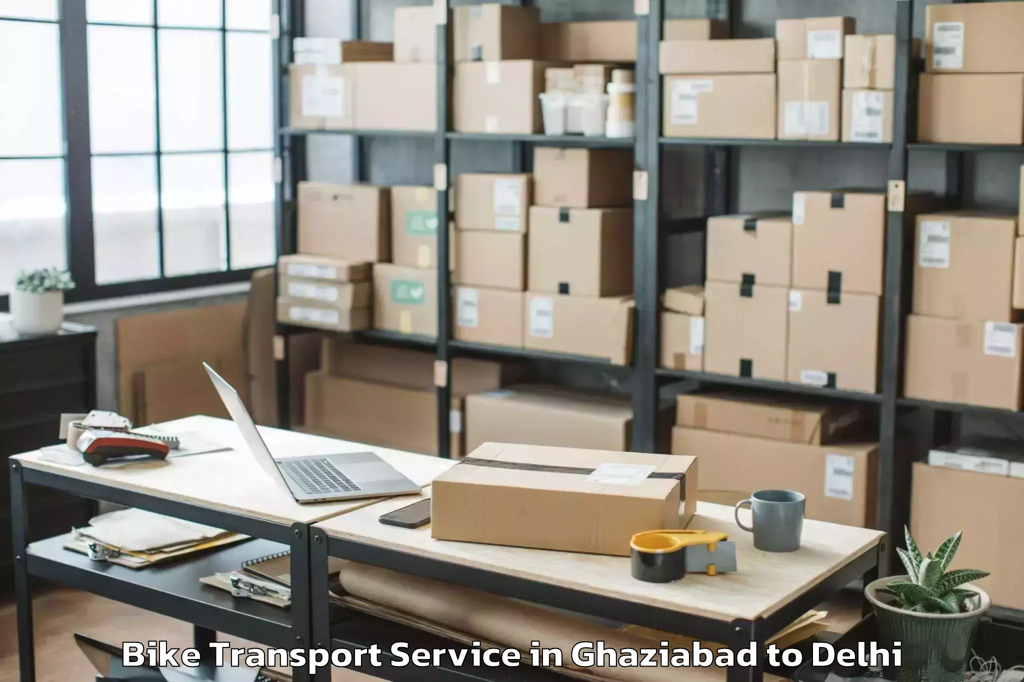 Quality Ghaziabad to Parsvnath Mall Inderlok Bike Transport